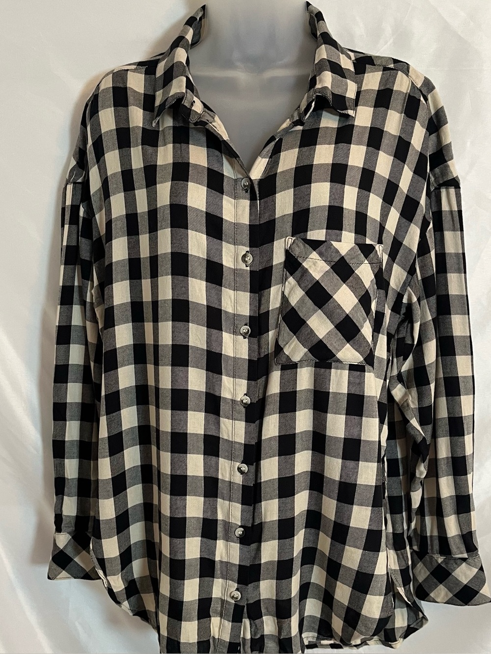 Sanctuary Fireside Plaid Button Down Boyfriend Shirt Size XS (Fits Medium)